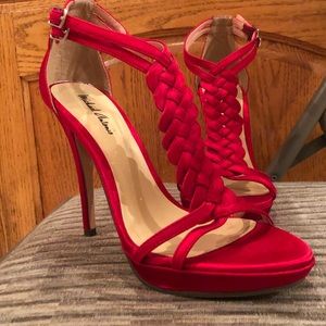 Red Satin Heels